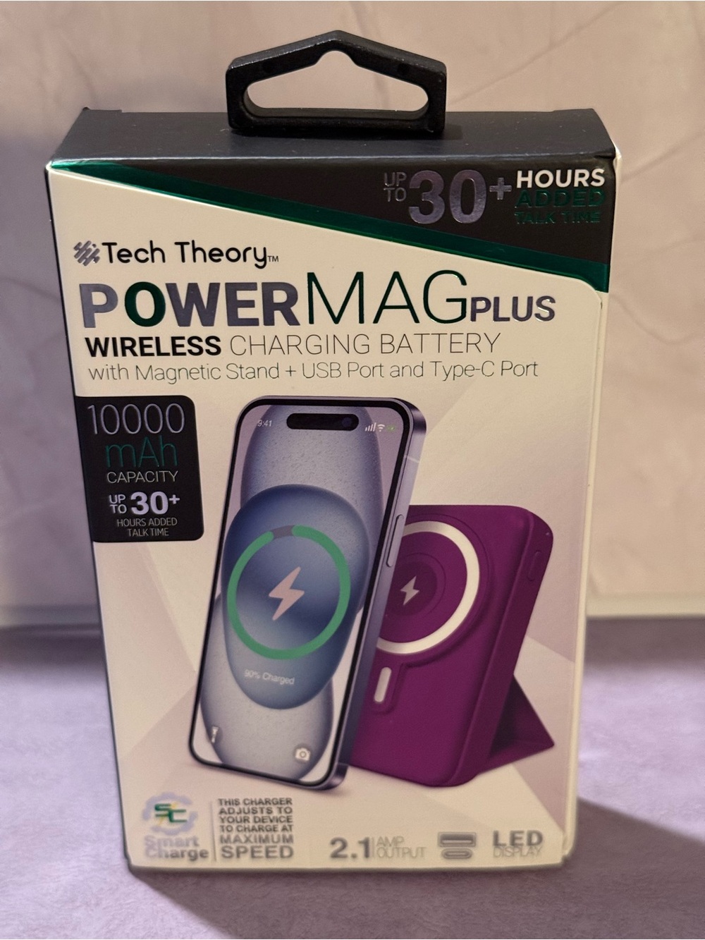 Theory PowerMag Plus Wireless Charging Battery Pack — Purple
